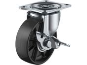 ユーエイ/プレート式 自在 キャスター 黒ナイロン 車輪径38mm ストッパー付き Gタイプ G-S型 取付寸法36×28 G-38BNS