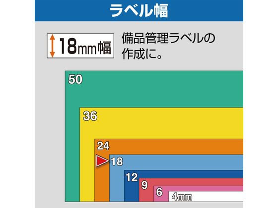 キングジム テープカートリッジマグネットテープ18mm白 黒文字 SJ18S