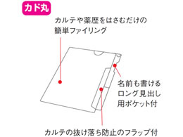 リヒトラブ カルテフォルダー フラップ付シングル縦型A4 100枚 HK2001