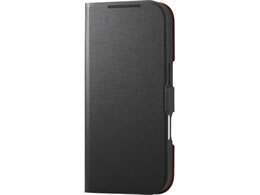 �G���R�� iPhone18 Pro �蒠�^�P�[�X �Ɍ� ���^ ���Εt �u���b�N PM-A26CPLFUKBK