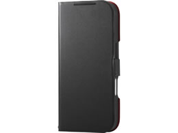 �G���R�� iPhone18 Pro �蒠�^�P�[�X �Ɍ� ���^ ���Εt �ϏՌ� �u���b�N PM-A26CPLFU3KBK