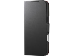 �G���R�� iPhone18 ProMax �蒠�^�P�[�X �Ɍ� ���^ ���Εt �u���b�N PM-A26DPLFUKBK