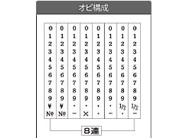 サンビー テクノタッチ欧文連物回転印5号8連 明朝体 TK-058【通販