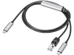 �T�����T�v���C �}���[�d�Ή�USB Type-C LAN�ϊ��P�[�u�� Gigabit�Ή� PD100W 1m KB-SL6CLANPD1BK