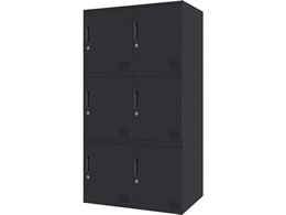 Netforce �L���[�{�C�h ���b�J�[ 6�l�p 2��3�i �V�����_�[�� ����450mm �X�`�[�� �u���b�N�~�u���b�N CUB3545S06-BKBK