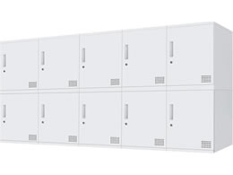Netforce �L���[�{�C�h ���b�J�[ 10�l�p 5��2�i �V�����_�[�� ����450mm �X�`�[�� �z���C�g�~�z���C�g CUB3545S10-WHWH