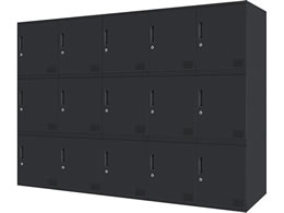 Netforce �L���[�{�C�h ���b�J�[ 15�l�p 5��3�i �V�����_�[�� ����450mm �X�`�[�� �u���b�N�~�u���b�N CUB3545S15-BKBK