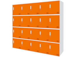 Netforce �L���[�{�C�h ���b�J�[ 20�l�p 5��4�i �V�����_�[�� ����450mm �X�`�[�� �z���C�g�~�I�����W CUB3545S20-WHOR