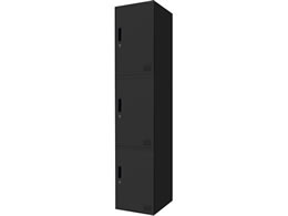 Netforce �L���[�{�C�h ���b�J�[ 3�l�p 1��3�i �V�����_�[�� ����600mm �X�`�[�� �u���b�N�~�u���b�N CUB3560S03-BKBK