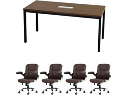 Netforce ��c�e�[�u��1��+�G�O�[�N�e�B�u�`�F�A4�r�Z�b�g 4�l�p��c�Z�b�g W1500 �E�H�[���i�b�g�~�`�F�A�u���E�� GLM1575HS10BWBR