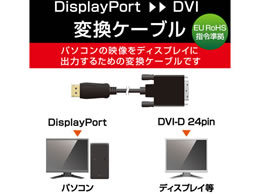 エレコム 変換ケーブル DisplayPort-DVI 2.0m CAC-DPDVI20BK 