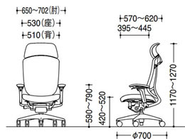 オカムラ コンテッサ2 ヘッドレスト付 座クッション セージ CC87BR