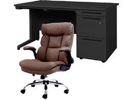 Netforce �f�X�N�`�F�A�Z�b�g �Б�3�i W1400 �����f�X�N+�`�F�A ���~�u���E�� LKD147BKDYBKBR3