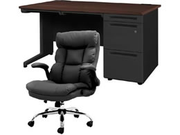 Netforce �f�X�N�`�F�A�Z�b�g �Б�3�i W1400 �����f�X�N+�`�F�A ���~�u���b�N LKD147BKDYBRBK3