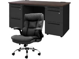 Netforce �f�X�N�`�F�A�Z�b�g ����3�i W1400 �����f�X�N+�`�F�A ���~�u���b�N LRD147BKDBRBK33