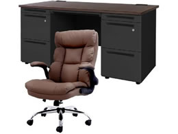 Netforce �f�X�N�`�F�A�Z�b�g ����3�i W1400 �����f�X�N+�`�F�A ���~�u���E�� LRD147BKDBRBR33