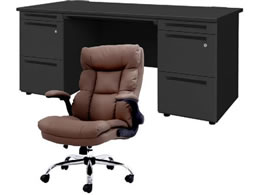 Netforce �f�X�N�`�F�A�Z�b�g ����3�i W1600 �����f�X�N+�`�F�A ���~�u���E�� LRD167BKDBKBR33