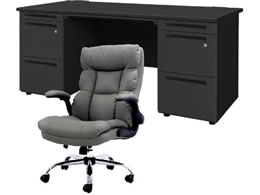 Netforce �f�X�N�`�F�A�Z�b�g ����3�i W1600 �����f�X�N+�`�F�A ���~�O���[ LRD167BKDBKGY33