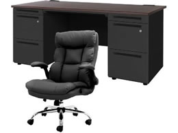 Netforce �f�X�N�`�F�A�Z�b�g ����3�i W1600 �����f�X�N+�`�F�A ���~�u���b�N LRD167BKDBRBK33