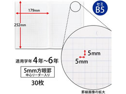 キョクトウ スクールノート B5 5mm方眼 チェック柄濃いブルー Lmc5gnb Forestway 通販フォレストウェイ