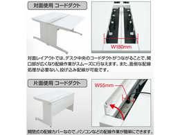 コクヨ iS スタンダードテーブル センター引出無 W1400×D600 ホワイト