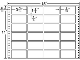 連続ラベルナナフォーム 15×11インチ 24面 500折 NANA M15G-