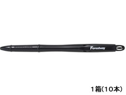 Forestway ノック式シンプル油性ボールペン グリップ無し 黒 10本 Forestway 通販フォレストウェイ