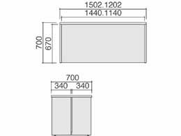 コクヨ ユニット型LD2 ローカウンター 標準 W1500×H700