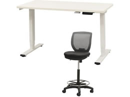 Netforce ���~�f�X�N1��+�n�C�`�F�A1�r �Z�b�g ��1200mm �L���X�^�[�r �f�X�N�`�F�A WH�~WH �`�F�A GY AJE1260CRH1WWGY