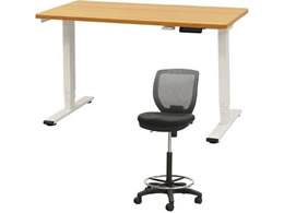 Netforce ���~�f�X�N1��+�n�C�`�F�A1�r �Z�b�g ��1200mm �L���X�^�[�r �f�X�N�`�F�A WH�~NA �`�F�A GY AJE1260CRH1WNGY