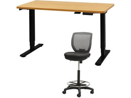 Netforce ���~�f�X�N1��+�n�C�`�F�A1�r �Z�b�g ��1200mm �L���X�^�[�r �f�X�N�`�F�A BK�~NA �`�F�A GY AJE1260CRH1BNGY
