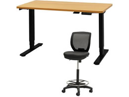 Netforce ���~�f�X�N1��+�n�C�`�F�A1�r �Z�b�g ��1200mm �L���X�^�[�r �f�X�N�`�F�A BK�~NA �`�F�A BK AJE1260CRH1BNBK