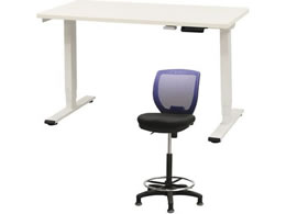 Netforce ���~�f�X�N1��+�n�C�`�F�A1�r �Z�b�g ��1200mm �Œ�r �L���X�^�[�r �f�X�N�`�F�A WH�~WH �`�F�A NV AJ1260CRHFLWWNV
