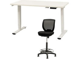 Netforce ���~�f�X�N1��+�n�C�`�F�A1�r �Z�b�g ��1200mm �Œ�r �L���X�^�[�r �f�X�N�`�F�A WH�~WH �`�F�A BK AJ1260CRHFLWWBK
