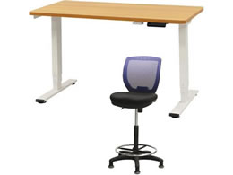 Netforce ���~�f�X�N1��+�n�C�`�F�A1�r �Z�b�g ��1200mm �Œ�r �L���X�^�[�r �f�X�N�`�F�A WH�~NA �`�F�A NV AJ1260CRHFLWNNV