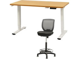 Netforce ���~�f�X�N1��+�n�C�`�F�A1�r �Z�b�g ��1200mm �Œ�r �L���X�^�[�r �f�X�N�`�F�A WH�~NA �`�F�A GY AJ1260CRHFLWNGY