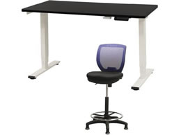 Netforce ���~�f�X�N1��+�n�C�`�F�A1�r �Z�b�g ��1200mm �Œ�r �L���X�^�[�r �f�X�N�`�F�A WH�~BK �`�F�A NV AJ1260CRHFLWBNV