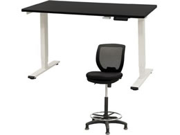 Netforce ���~�f�X�N1��+�n�C�`�F�A1�r �Z�b�g ��1200mm �Œ�r �L���X�^�[�r �f�X�N�`�F�A WH�~BK �`�F�A BK AJ1260CRHFLWBBK