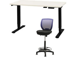 Netforce ���~�f�X�N1��+�n�C�`�F�A1�r �Z�b�g ��1200mm �Œ�r �L���X�^�[�r �f�X�N�`�F�A BK�~WH �`�F�A NV AJ1260CRHFLBWNV