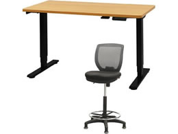 Netforce ���~�f�X�N1��+�n�C�`�F�A1�r �Z�b�g ��1200mm �Œ�r �L���X�^�[�r �f�X�N�`�F�A BK�~NA �`�F�A GY AJ1260CRHFLBNGY