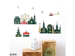 �T���R�[�}�[�N�H�� �G�߂̃E�H�[���X�e�b�J�[ �傫�ȃN���X�}�X�̊X�p 8-346-08