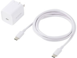 �G���R�� USB-C�[�d�� �P�[�u���t 45W �z���C�g MPA-AC12345WH