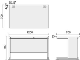 コクヨ インベントデスク 平机 W1200×D700×H700 ナチュラルグレー