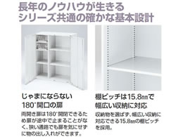 イトーキ シンラインキャビネット 上置き 両開き扉棚 H1038