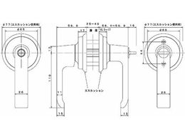 AGENT LC-200 取替用レバーハンドル 2スピンドル型 表示錠用