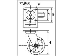 イノアック 牽引台車用キャスター 旋回金具付 Φ100 TR-100AWJ