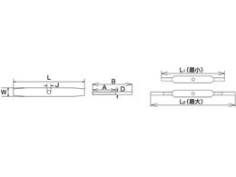 水本 ステンレス パイプターンバックル(ストレート) 捻子径2分5厘 B