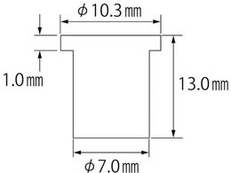 エビ ブラインドナット エビナット (平頭・アルミ製) 板厚3.2 M5×0.8