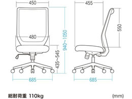 サンワサプライ 海洋プラスチックメッシュチェア ブラック SNC-E11BK