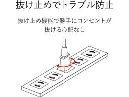 エレコム 工事用タップ スイッチ 3P 4口 3m T-WRMT3430LG RS